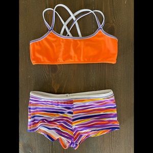 AZUL Lilac & Stitch 2-piece shorts bikini, size 8